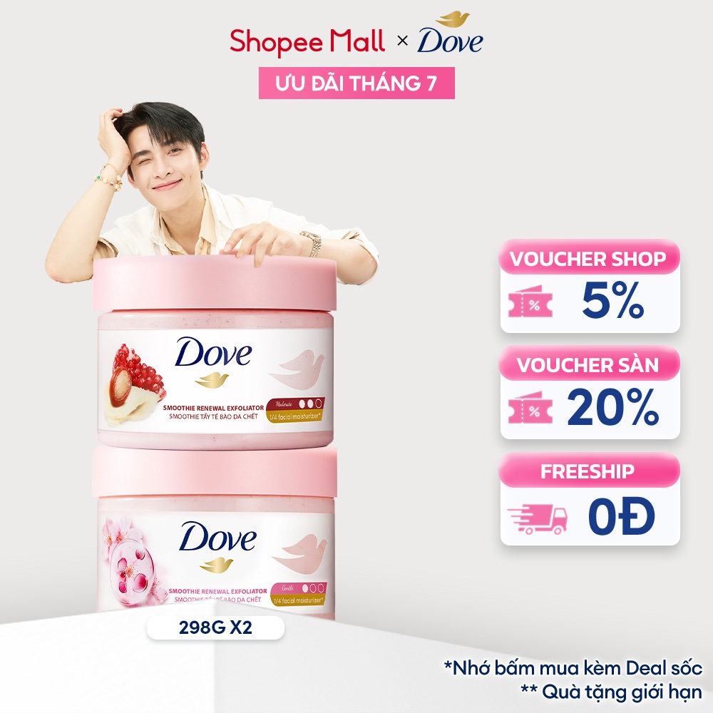 Combo 2 Tẩy Da Chết Dưỡng Ẩm Toàn Thân Dove 298g x 2