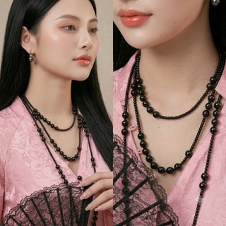 [ DAISYN ] N1195 Vòng Cổ Ngọc Đá Đen Nhân Tạo Khoá Vặn 150cm Phụ Kiện Xinh Xắn Cho Nữ, Sang Trọng.