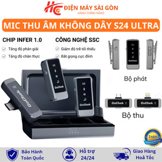 Micro Thu Âm Không Dây GoChek Ultra S24 - Micro Ghi Âm Hỗ Trợ Điện Thoại, Âm Thanh Xịn Xò