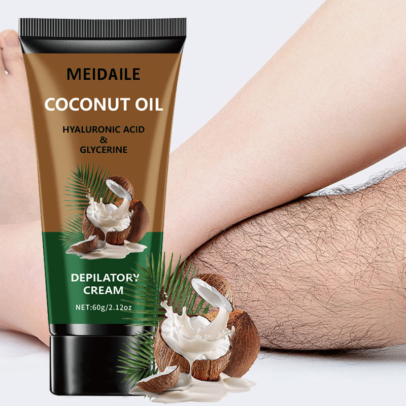 Kem Tẩy Lông MEIDAILE 60g Dầu Dừa, Tẩy Lông Tại Nhà Cho Tay Chân Nách, Dưỡng Ẩm Da Mịn