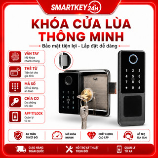 Khóa Cổng Vân Tay (1 MẶT / 2 MẶT) Chống Nước Dùng App TTlock Tiếng Việt