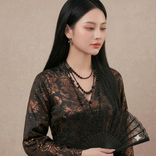 [ DAISYN ] N1195 Vòng Cổ Ngọc Đá Đen Nhân Tạo Khoá Vặn 150cm Phụ Kiện Xinh Xắn Cho Nữ, Sang Trọng.