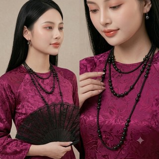 [ DAISYN ] N1195 Vòng Cổ Ngọc Đá Đen Nhân Tạo Khoá Vặn 150cm Phụ Kiện Xinh Xắn Cho Nữ, Sang Trọng.