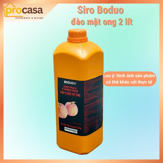 2 lít - Siro Hương Đào mật ong Boduo – Pha Trà Đào, Trà Hoa Quả, Đá Xay - Nguyên liệu pha chế chính hãng