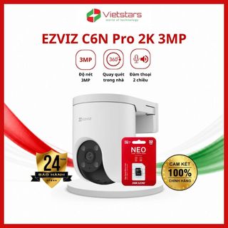 Camera EZVIZ CS-H8C Pro 3MP 2K, Full Color, đàm thoại 2 chiều, quay quét, AI