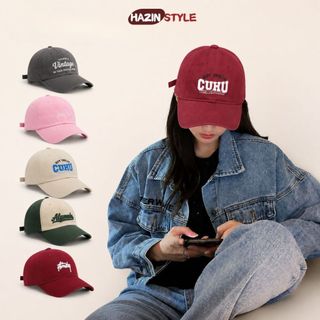 Mũ lưỡi trai HAZIN thêu chữ cá tính,form cứng, nón lưỡi trai nam nữ phối màu cá tính vải đứng đi học đi làm siêu xinh