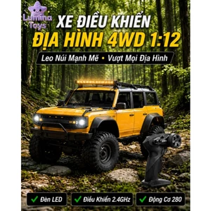 Xe Leo Núi Điều Khiển 4WD Off-Road 1:12 - Khung Gầm Kim Loại Chống Va Đập Động Cơ 280 Công Suất Cao Bền Bỉ Dùng Lâu