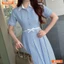 Đầm thiết kế BEMINE cổ đức kẻ sọc dáng chữ A phù hợp đi làm-B535