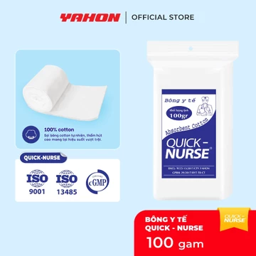 Bông Cuộn Y Tế QUICK-NURSE Bao 100g | Bông Gòn Tự Nhiên, Sơ Cứu Vết Thương Tiêu Chuẩn CGMP