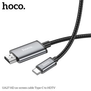 Cáp chuyển đổi TypeC sang HDMI và HDTV Hoco UA27 hỗ trợ 4K, dài 2M (Xám) - Phụ Kiện Nhất Tín