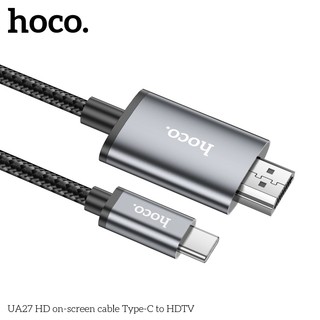 Cáp chuyển đổi TypeC sang HDMI và HDTV Hoco UA27 hỗ trợ 4K, dài 2M (Xám) - Phụ Kiện Nhất Tín