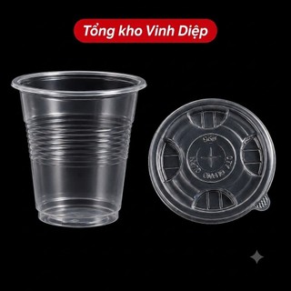 Cốc Nhựa Dùng 1 Lần Đủ Kích Cỡ +Nắp - Đựng Nước Uống Trà Sữa Canh Cháo Chịu nhiệt  Nóng Lạnh