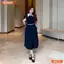 Đầm thiết kế BEMINE cổ sơ mi phối khóa kéo trước đính đá dáng chữ A phù hợp đi làm-B473