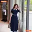 Đầm thiết kế BEMINE cổ sơ mi phối khóa kéo trước đính đá dáng chữ A phù hợp đi làm-B473