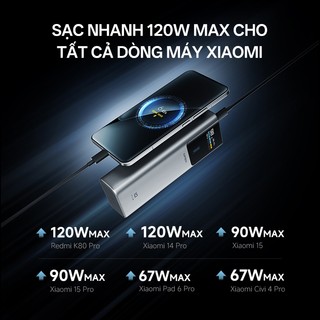 CUKTECH 10 PLUS Sạc Di Động 2C1A | Sạc Nhanh 120W Max | Dung Lượng 15.000mAh | Bảo Hành 18 Tháng PB150P