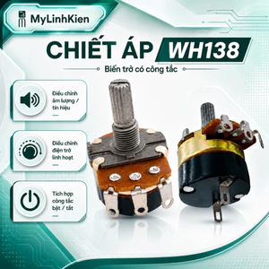 Chiết áp công tắc WH138 5K 10K 20K 50K 100K 250K 500K 1M đầy đủ giá trị chất lượng cao.