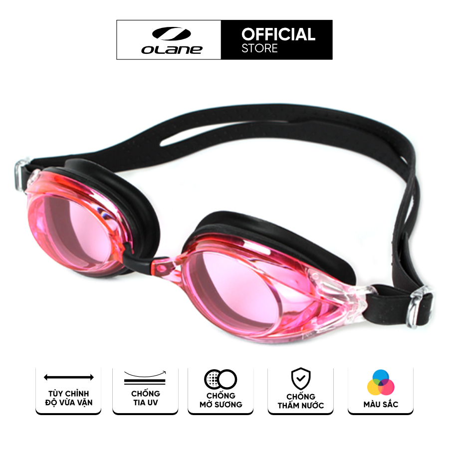Swimming Goggles OLANE 503 Phiên Bản Pink Black -Form Nhọn, Chống UV400, Chống Sương Mù Cho Nam Nữ