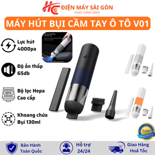 Máy Hút Bụi Cầm Tay Không Dây Ôtô Youpin V01 Lực Hút 4000Pa, Sạc Pin, Hút Bụi Nhà Và Xe Hơi - Bảo Hành 2 Năm