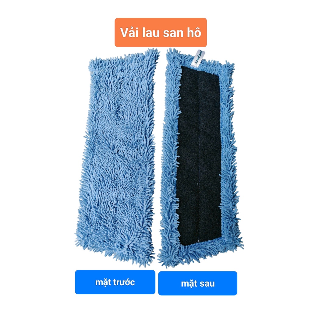 ( KHÔNG ĐẦU NHỰA ) Miếng Lau Nhà Thay Thế Cây Lau Kiểu Dán 40cm Vải Lau San Hô/ Mịn/ Xoắn Homeinno