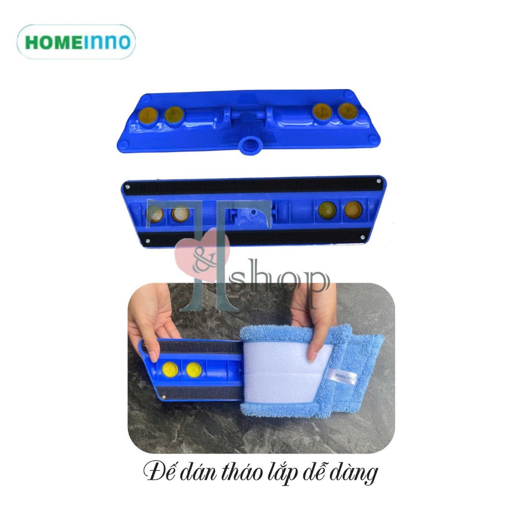 ( KHÔNG ĐẦU NHỰA ) Miếng Lau Nhà Thay Thế Cây Lau Kiểu Dán 40cm Vải Lau San Hô/ Mịn/ Xoắn Homeinno