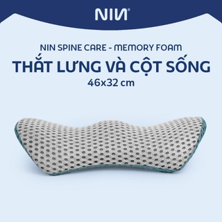 Gối Tựa Lưng NIN SpineCare 46x23cm Công Thái Học Memory Foam Giảm Đau Lưng