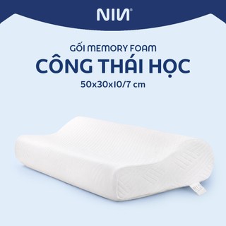 Gối cao su non cho người lớn NIN House giảm đau cổ vai gáy và giảm ngáy dạng lượn sóng memory foam nhiều kích thước