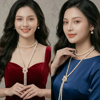 [ DAISYN ] N469 dây chuyền mang áo dài , vòng cổ mang áo dài, dây chuyền hạt Ngọc 10mm thắt nút sang trọng cho nữ