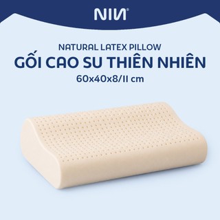 Gối Cao Su Thiên Nhiên Lượn Sóng NIN House NLP0122 | 60x40x8/11cm | Hỗ Trợ Xương Khớp, Nâng Đỡ Cột Sống