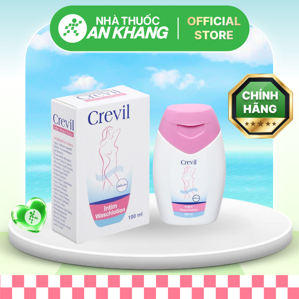 Dung dịch vệ sinh phụ nữ Crevil chống viêm, cân bằng pH chai 100ml [Nhà Thuốc An Khang - Chính Hãng 100%]