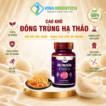 Cao Khô Đông Trùng Hạ Thảo Vinagreentech - Cao Chiết Đông Trùng Hạ Thảo Nguyên Chất, Dạng Bột Mịn Dễ Sử Dụng