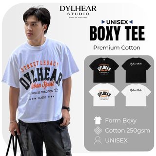 Áo Thun Boxy Unisex DYLHEAR Local Brand In Chữ Streetwear Form Rộng 100% Cotton Thoáng Mát BX08