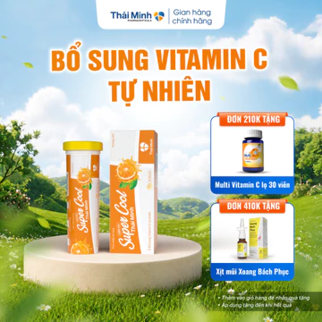 Viên C Sủi Super Cool Thái Minh - Giúp Bổ Sung Vitamin C và Vitamin nhóm B - Thanh Nhiệt, Mát Gan - Tuýp 10 viên