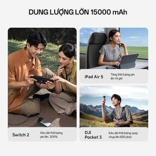 CUKTECH 15 AIR Sạc Di Động 2C1A | Công Suất 100W Max | Dung Lượng 15.000mAh | Bảo Hành 18 Tháng PB150S