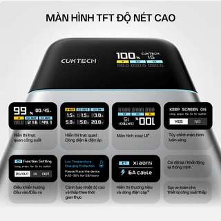 CUKTECH 15 AIR Sạc Di Động 2C1A | Công Suất 100W Max | Dung Lượng 15.000mAh | Bảo Hành 18 Tháng PB150S
