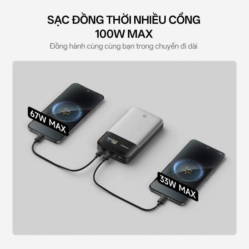 CUKTECH 15 AIR Sạc Di Động 2C1A | Công Suất 100W Max | Dung Lượng 15.000mAh | Bảo Hành 18 Tháng PB150S | BigBuy360 - bigbuy360.vn