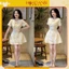 Váy nữ Đầm dự tiệc Ren Hoa Phối Nơ Hàng Thiết Kế Chuẩn Form Loại 1 Sang Chảnh Tiểu Thư