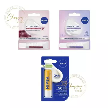 [BẢN ÚC] Nivea Lip Care Protection SPF 50+ Glowy Lips Extract Clear Balm - Son dưỡng môi chống nắng