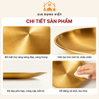 Khay Đĩa Nhôm Mạ Vàng Công Nghệ Nhật Bản Cao Cấp - Khay Đĩa Đựng Quả, Bày Tháp Lễ Cúng Gia Tiên