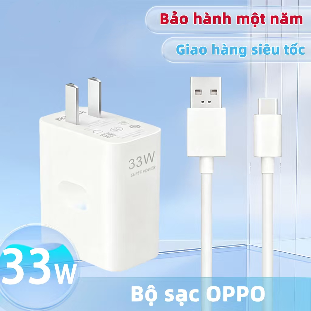 Bảo hành 1 năm, Angkop para sa sạc OPPO 33W Type-C, cáp dữ liệu OPPO 6A, sạc siêu nhanh, SUPER VOOC sạc nhanh