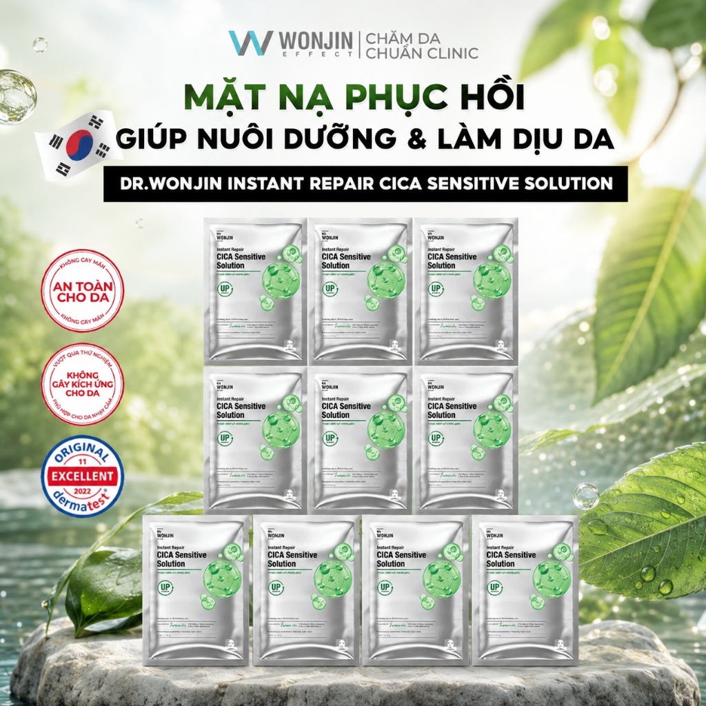 Hộp 10 Mặt Nạ Dr. Wonjin Instant Repair Cica Sensitive Solution 30g x10