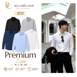 Áo Sơ Mi Nam Dài Tay Lụa Cao Cấp Slim Fit Phong Cách Hàn Quốc Co Giãn Nhẹ, Ít Nhăn, Công Sở Lịch Lãm