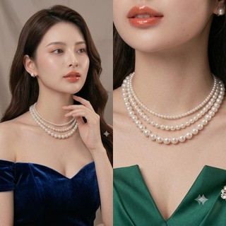 [NgocDaisy] N65 Phụ kiện trang sức ngọc nhân tạo 3 sợi chuỗi ngọc nhân tạo đá chuỗi chuỗi ngọc nhân tạo đá