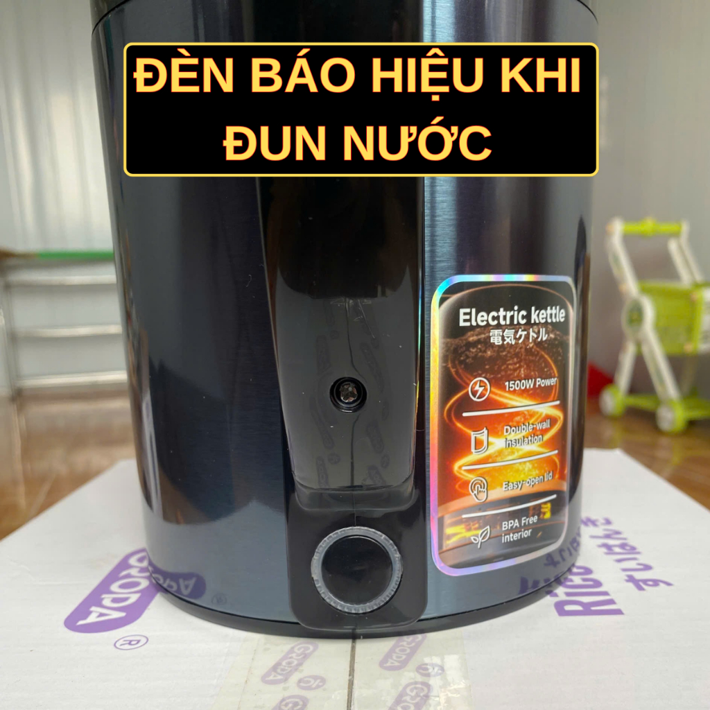Ấm siêu tốc GROPA chính hãng, ấm đun siêu tốc dung tích 2L công suất 1500W đun sôi chỉ sau 5 phút