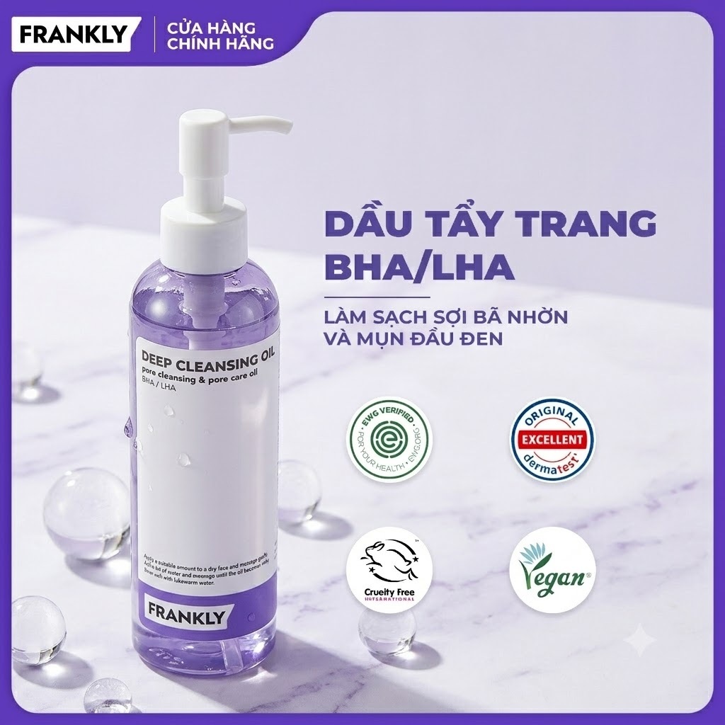Dầu tẩy trang làm sạch sợi bã nhờn và mụn đầu đen Frankly BHA/LHA 200ml