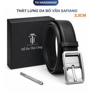 Thắt lưng ROMA - TH HANDMADE 3.3cm bản giới hạn da SAFIANO mềm mại & bền đẹp - Thiết kế thanh lịch cho quý ông
