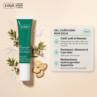 Gel Chấm Giảm Mụn Ziaja Manuka Oczyszczanie 15ml – Kháng Khuẩn, Làm Dịu Da