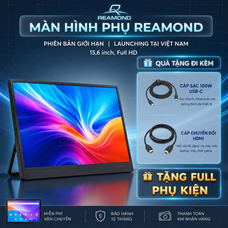 Màn Hình Phụ REAMOND 15.6 Inch Full HD - Màn Hình Di Động Type-C, HDMI, Màn Hình Mở Rộng Laptop, PC