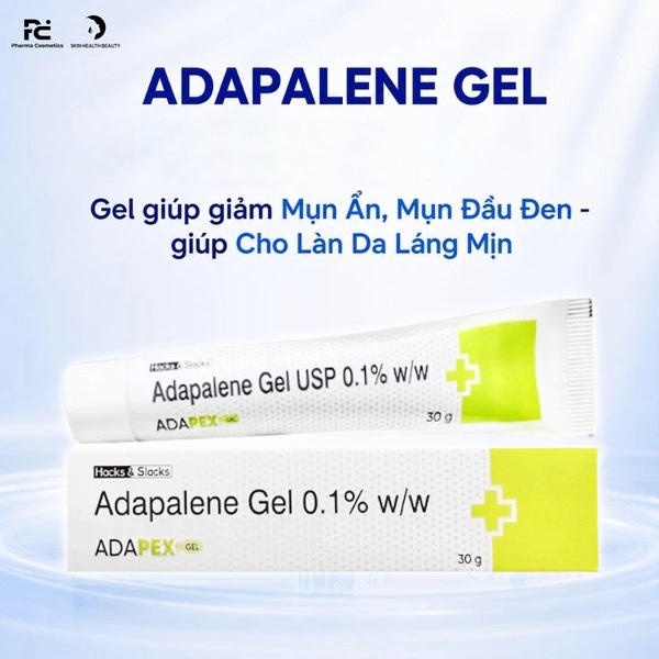 Kem Chấm Mụn Adapalene Gel USP 0,1% w/w 30g Hỗ Trợ Giảm Mụn Ẩn Mụn Đầu Đen, Mụn Mủ, Mụn Bọc Hiệu Quả