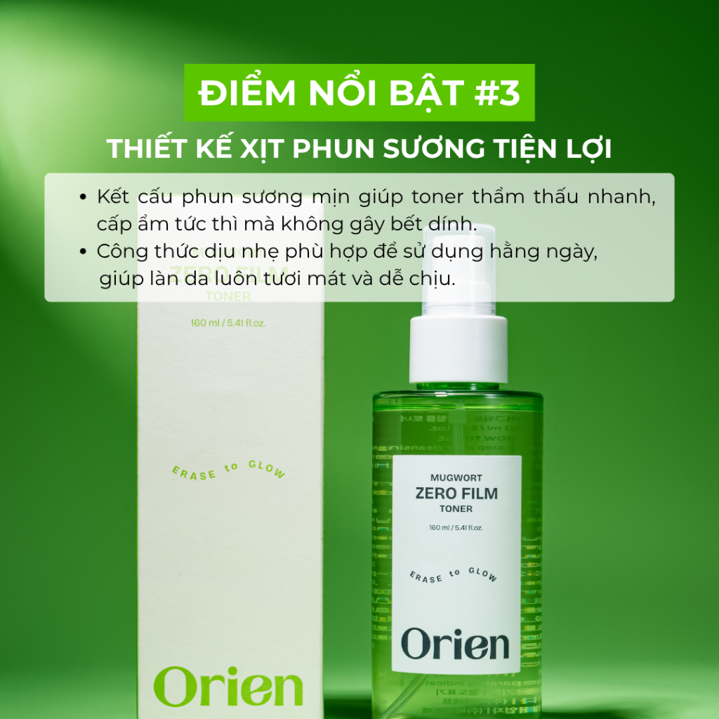 Nước cân bằng dạng xịt Orien Mugwort Soothe In Toner 160ML | Toner xịt ngãi cứu cân bằng & làm dịu