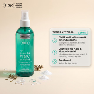 Toner Xịt Ziaja Manuka Se Khít Lỗ Chân Lông, Giảm Mụn Ziaja Manuka Tree Purifying Astringent Face Toner 200ml–Làm Dịu Da